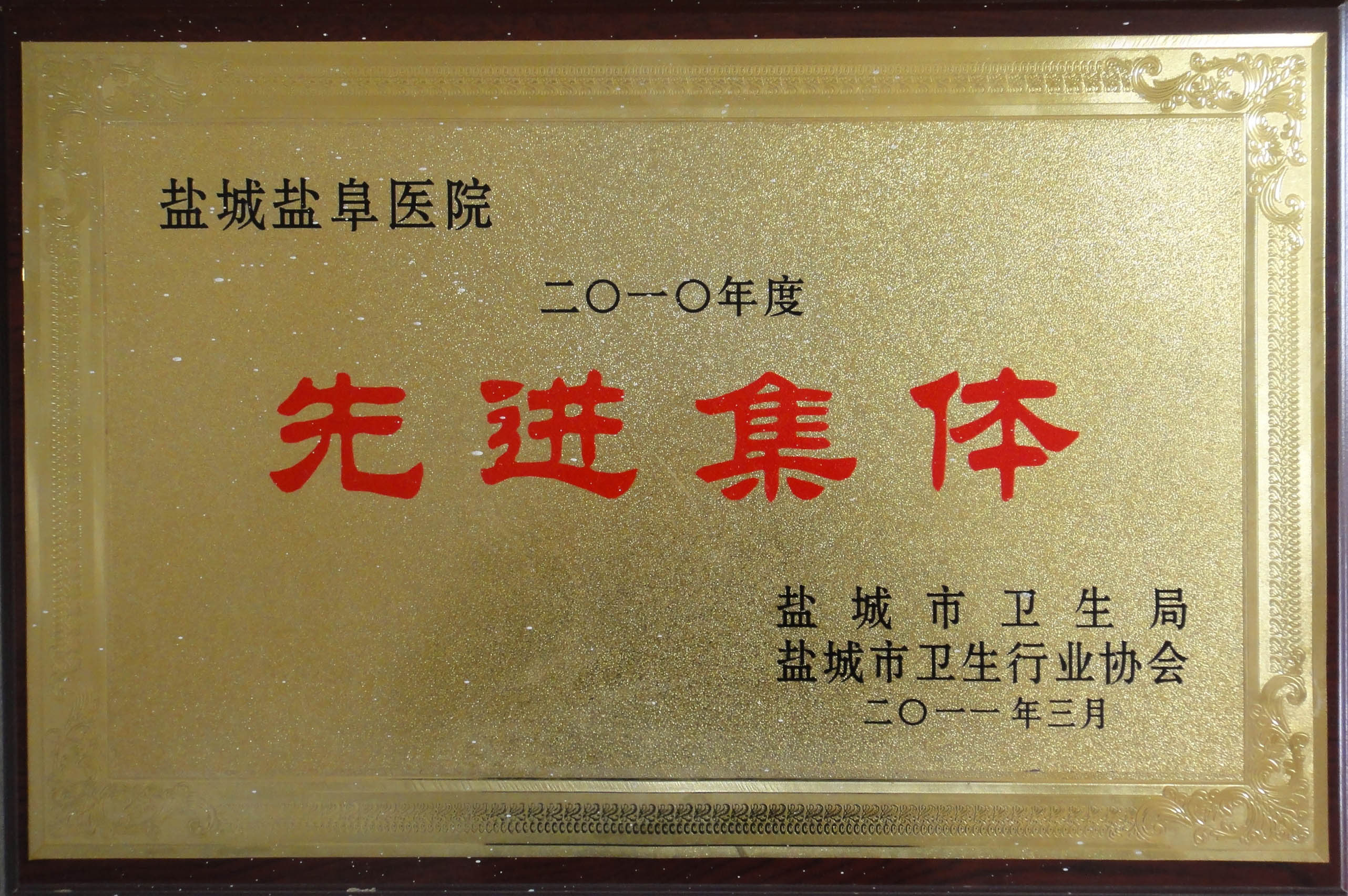 2010年度鹽城市衛生行業先進集體(tǐ)